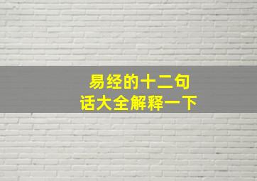 易经的十二句话大全解释一下