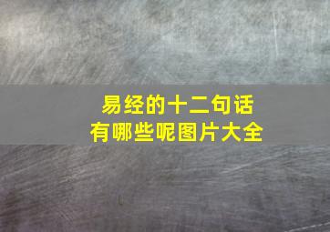 易经的十二句话有哪些呢图片大全