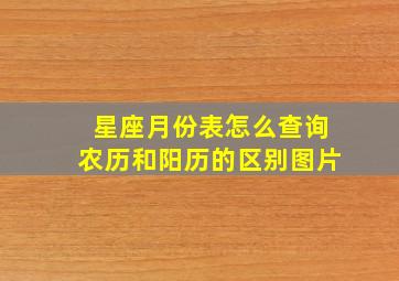 星座月份表怎么查询农历和阳历的区别图片