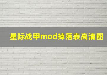 星际战甲mod掉落表高清图