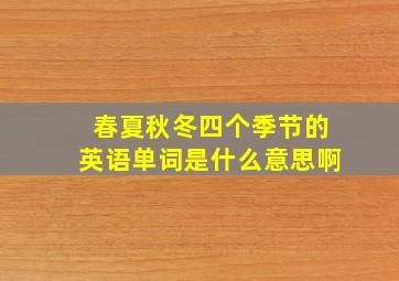 春夏秋冬四个季节的英语单词是什么意思啊