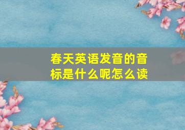 春天英语发音的音标是什么呢怎么读