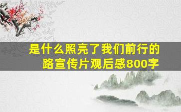 是什么照亮了我们前行的路宣传片观后感800字