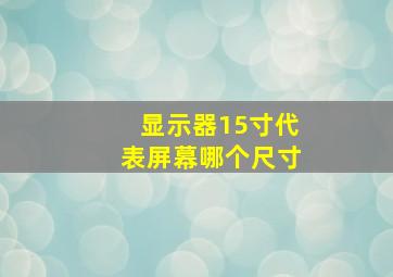 显示器15寸代表屏幕哪个尺寸