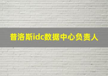 普洛斯idc数据中心负责人