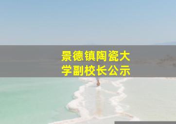 景德镇陶瓷大学副校长公示