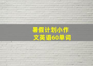 暑假计划小作文英语60单词