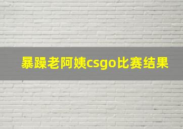 暴躁老阿姨csgo比赛结果