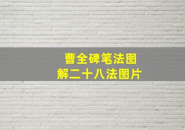 曹全碑笔法图解二十八法图片