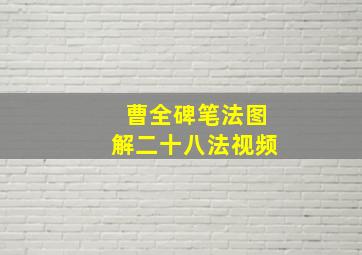 曹全碑笔法图解二十八法视频