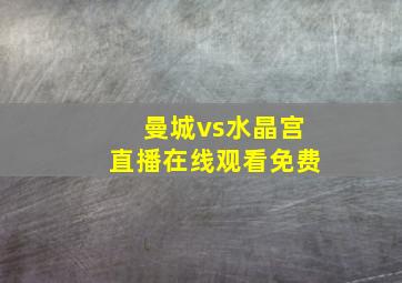 曼城vs水晶宫直播在线观看免费