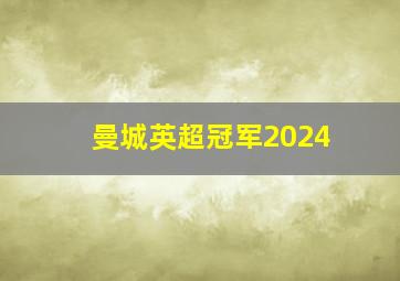 曼城英超冠军2024