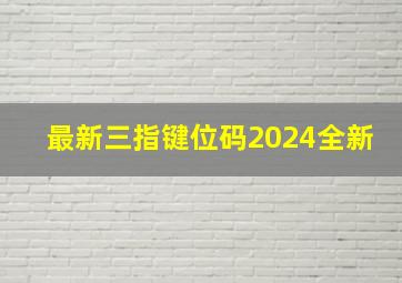 最新三指键位码2024全新