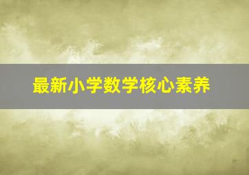 最新小学数学核心素养