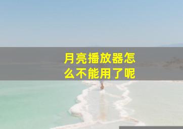 月亮播放器怎么不能用了呢