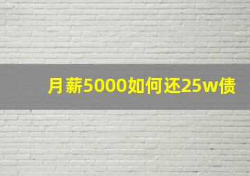 月薪5000如何还25w债