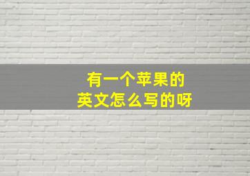 有一个苹果的英文怎么写的呀