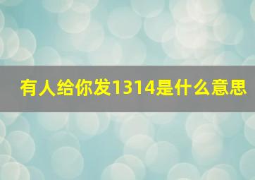 有人给你发1314是什么意思