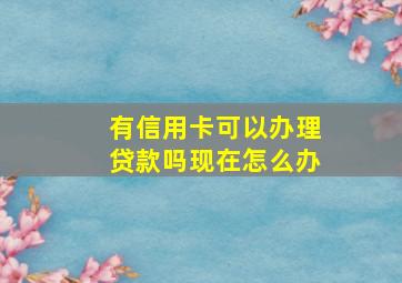 有信用卡可以办理贷款吗现在怎么办