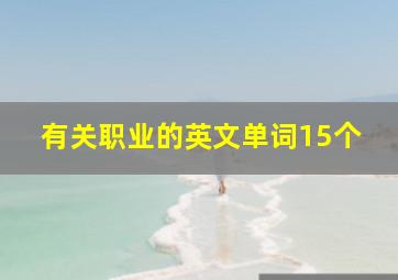 有关职业的英文单词15个