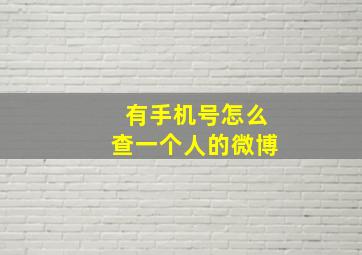 有手机号怎么查一个人的微博