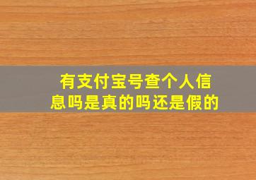 有支付宝号查个人信息吗是真的吗还是假的