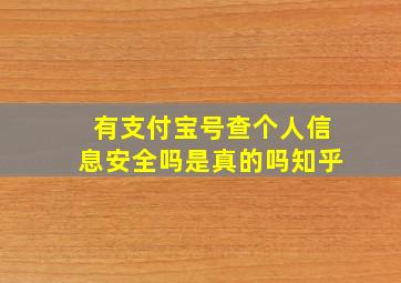 有支付宝号查个人信息安全吗是真的吗知乎