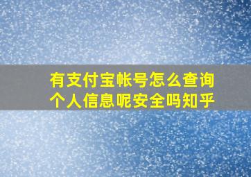 有支付宝帐号怎么查询个人信息呢安全吗知乎