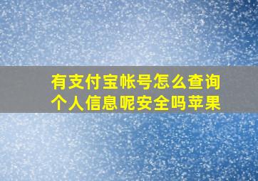 有支付宝帐号怎么查询个人信息呢安全吗苹果