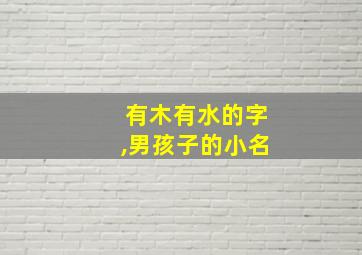 有木有水的字,男孩子的小名