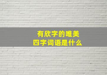 有欣字的唯美四字词语是什么