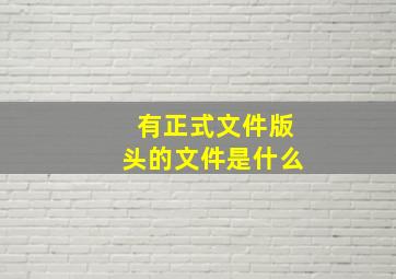 有正式文件版头的文件是什么