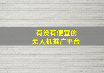 有没有便宜的无人机推广平台