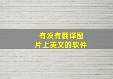 有没有翻译图片上英文的软件