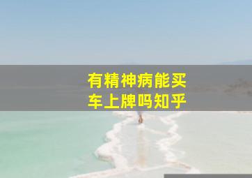 有精神病能买车上牌吗知乎