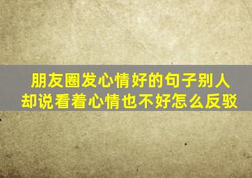 朋友圈发心情好的句子别人却说看着心情也不好怎么反驳