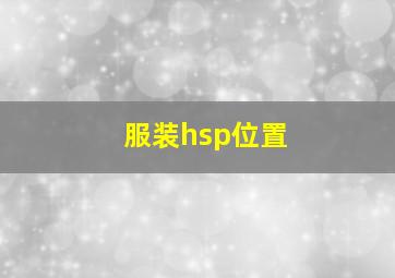 服装hsp位置