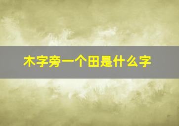 木字旁一个田是什么字