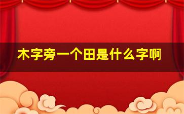 木字旁一个田是什么字啊