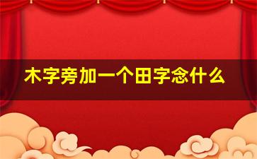 木字旁加一个田字念什么