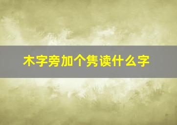 木字旁加个隽读什么字