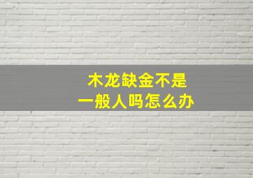 木龙缺金不是一般人吗怎么办