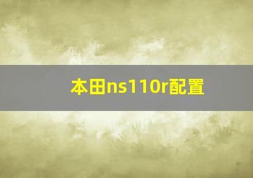 本田ns110r配置