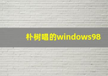 朴树唱的windows98