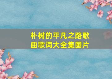 朴树的平凡之路歌曲歌词大全集图片