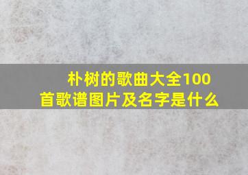 朴树的歌曲大全100首歌谱图片及名字是什么