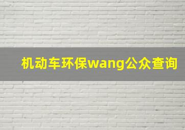 机动车环保wang公众查询