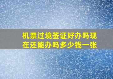 机票过境签证好办吗现在还能办吗多少钱一张