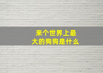 来个世界上最大的狗狗是什么