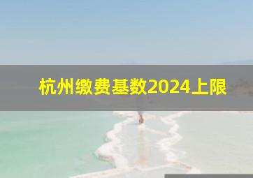 杭州缴费基数2024上限